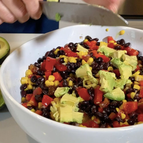 Black Bean, Bell Pepper, Corn, Avocado Salad