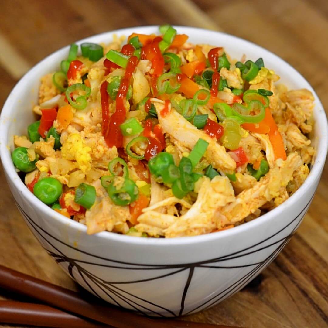 New Mexican Spiced Chicken Fried Rice - Cauliflower Rice Recipe