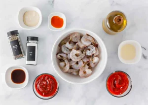 Ingredients of Shrimp Cocktail Recipe with the Best Homemade Sauce